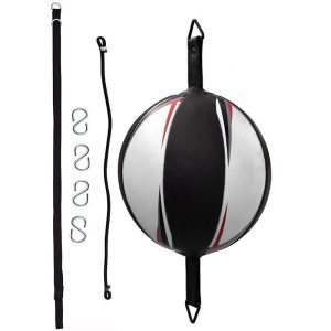 Leather Floor to Ceiling Double End Dodge Ball Black/ White