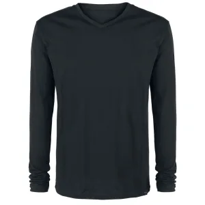 Black V-Neck Full Sleeve T-Shirt