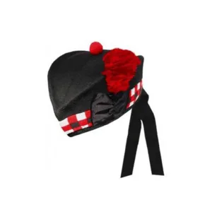 Black Glengarry Red White Black Diced