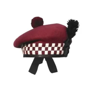 Maroon Balmoral Cap White Maroon Diced