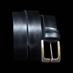 Black Leather Belt for Men